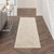 8' Ivory Tan and Gray Wool Geometric Runner Rug