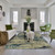 5' X 8' Sand And Green Wool Abstract Hand Tufted Area Rug