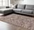 7' X 10' Tan And Blue Oriental Area Rug With Fringe