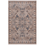 7' X 10' Tan And Blue Oriental Area Rug With Fringe
