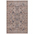 7' X 10' Tan And Blue Oriental Area Rug With Fringe