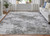8' X 11' Gray and Silver Abstract Power Loom Worn Faded Area Rug