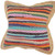 Set of Two 20" Blue Red And Natural Striped Cotton And Jute Throw Pillows