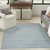 4' X 6' Aqua Abstract Washable Area Rug