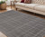 5' X 7' Graphite And Ivory Wool Plaid Hand Tufted Area Rug