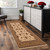 7' Tan And Brown Oriental Runner Rug