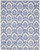 7' X 10' Ivory and Navy Blue Damask Distressed Non Skid Area Rug