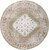 8' Sage And Ivory Floral Medallion Distressed Washable Round Rug