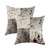 Set of Two 18" Black and White Cowhide Throw Pillows