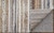 5' X 8' Ivory Blue and Brown Striped Power Loom Area Rug