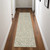 8' Ivory Blue and Green Wool Abstract Runner Rug