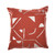 20" Orange and Ivory Geometric Cotton Blend Throw Pillow With Embroidery