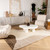 8' X 11' Beige and Brown Abstract Power Loom Distressed Non Skid Area Rug