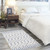 3' X 5' Ivory and Blue Geometric Area Rug