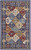 3' X 5' Red Blue and Light Brown Ogee Distressed Non Skid Area Rug