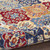 3' X 5' Red Blue and Light Brown Ogee Distressed Non Skid Area Rug