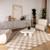 7' X 10' Beige and Brown Checkered Power Loom Area Rug