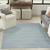 5' X 7' Aqua Abstract Washable Area Rug