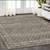 5' X 8' Gray And Beige Diamond Area Rug With Fringe