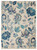 6' X 9' Ivory Navy Blue And Light Blue Floral Area Rug