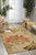 8' X 11' Beige and Red Floral Area Rug