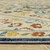 8' Ivory Blue And Burnt Orange Oriental Runner Rug With Fringe