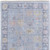 9' X 12' Orange Blue and Gold Floral Hand Woven Distressed Area Rug With Fringe
