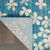 4' X 6' Turquoise and Cream Botanical Leaves Area Rug