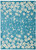 4' X 6' Turquoise and Cream Botanical Leaves Area Rug