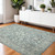 4' X 6' Sky Blue Gray And Ivory Wool Oriental Hand Tufted Area Rug