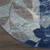 5' Navy Blue Light Blue and Gray Botanical Leaves Round Rug