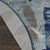 5' Navy Blue Light Blue and Gray Botanical Leaves Round Rug