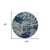 5' Navy Blue Light Blue and Gray Botanical Leaves Round Rug