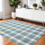 4' X 6' Blue And Ivory Wool Plaid Hand Tufted Area Rug