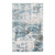 5' X 8' Ivory Blue And Brown Abstract Area Rug With Fringe