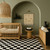 7' X 10' Black And White Checkered Area Rug