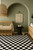 7' X 10' Black And White Checkered Area Rug