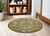 4' Green Yellow Blue and Red Round Floral Power Loom Area Rug