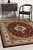 7' X 9' Red and Beige Floral Medallion Power Loom Area Rug
