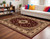 7' X 9' Red and Beige Floral Medallion Power Loom Area Rug