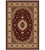 7' X 9' Red and Beige Floral Medallion Power Loom Area Rug
