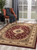 7' X 9' Red and Beige Floral Medallion Power Loom Area Rug