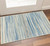 2' X 4' Ivory Blue and Gray Striped Area Rug