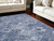 8' X 11' Denim Blue and Ivory Wool Geometric Area Rug