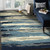 4' X 6' Blue Gray And Ivory Wool Abstract Hand Tufted Area Rug