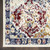 10' Ivory Red and Blue Ogee Distressed Runner Rug