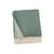 55" X 70" Sage And White Cotton Blend Woven Chevron Plush Throw Blanket with Fringe