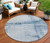 Round Striped Washable Indoor Outdoor Area Rug