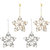 Set of Four Gold And Silver Handmade Faux Crystal And Metal Hanging Star Ornaments
