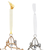 Set of Four Gold And Silver Handmade Faux Crystal And Metal Hanging Star Ornaments